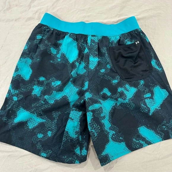 Under Armour Project Rock Teal and Black Athletic Shorts - Picture 5 of 6